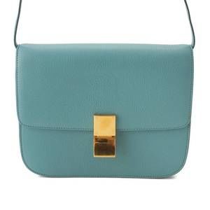 Celine Classic Box Leather Shoulder Bag Green